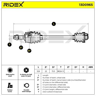 Drive Shaft RIDEX 13D0965 13D0965 - photo 7