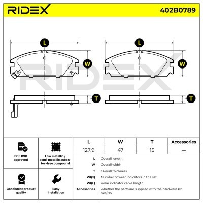 Brake Pads Set RIDEX 402B0789 402B0789 - photo 4