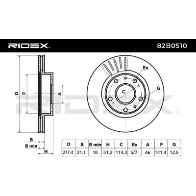 Brake Disc RIDEX 82B0510 82B0510 - photo 6