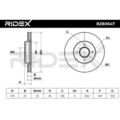 Brake Disc RIDEX 82B0647 82B0647 - photo 3