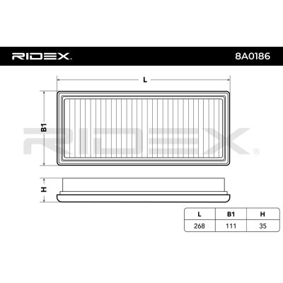 Air Filter RIDEX 8A0186 8A0186 - photo 4