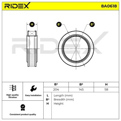 Air Filter RIDEX 8A0618 8A0618 - photo 6