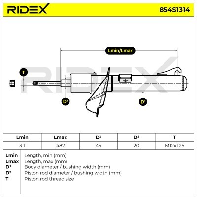Shock Absorber RIDEX 854S1314 854S1314 - photo 7