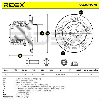 Wheel Bearing RIDEX 654W0578 654W0578 - photo 6
