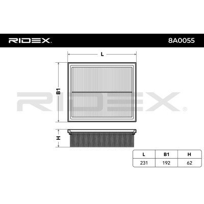 Air Filter RIDEX 8A0055 8A0055 - photo 3
