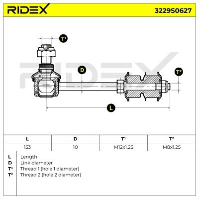 Stabilizer Link RIDEX 3229S0627 3229S0627 - photo 7