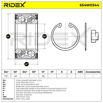 Wheel Bearing RIDEX 654W0344 654W0344 - photo 7