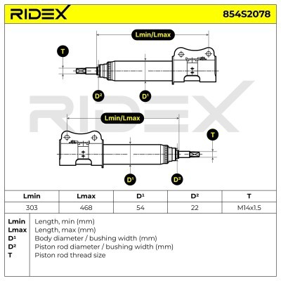 Shock Absorber RIDEX 854S2078 854S2078 - photo 6