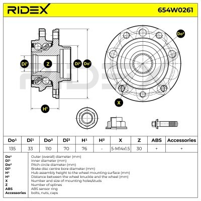 Wheel Bearing RIDEX 654W0261 654W0261 - photo 5