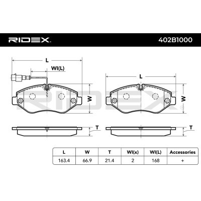 Brake Pads Set RIDEX 402B1000 402B1000 - photo 8
