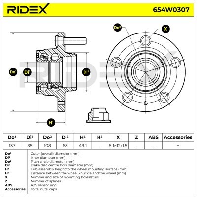 Wheel Bearing RIDEX 654W0307 654W0307 - photo 5
