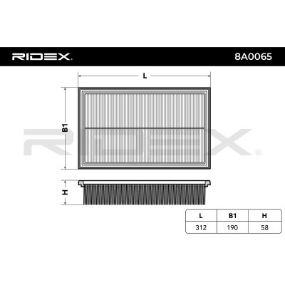 Air Filter RIDEX 8A0065 8A0065 - photo 6