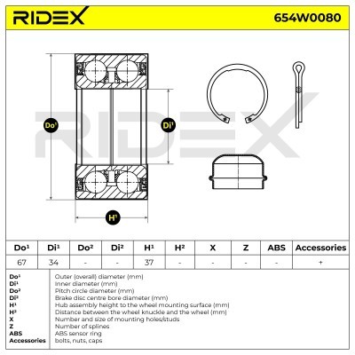 Wheel Bearing RIDEX 654W0080 654W0080 - photo 2