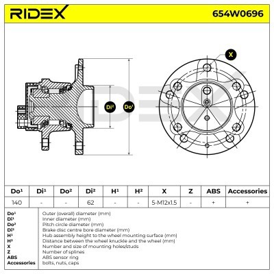 Wheel Bearing Kit RIDEX 654W0696 654W0696 - photo 6