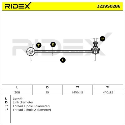 Stabilizer Link RIDEX 3229S0286 3229S0286 - photo 5