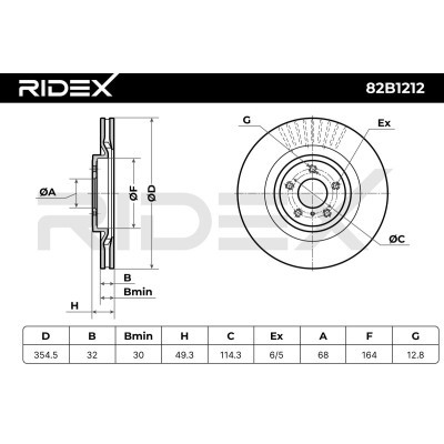 Brake Disc RIDEX 82B1212 82B1212 - photo 3