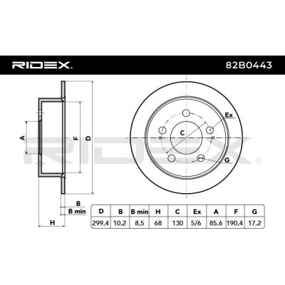 Brake Disc RIDEX 82B0443 82B0443 - photo 3