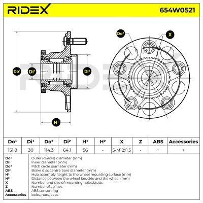 Wheel Bearing RIDEX 654W0521 654W0521 - photo 2