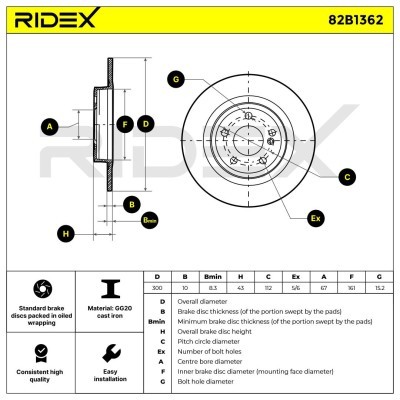Brake Disc RIDEX 82B1362 82B1362 - photo 9