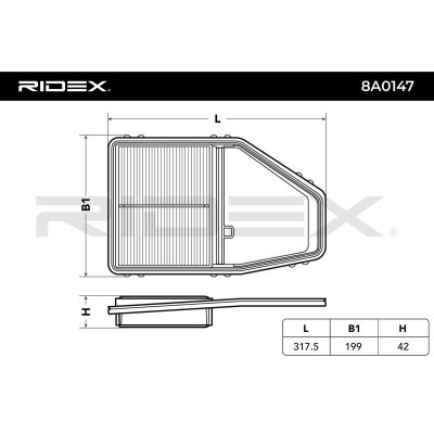 Air Filter RIDEX 8A0147 8A0147 - photo 3