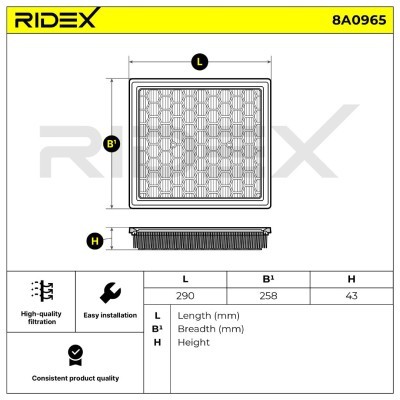 Air Filter RIDEX 8A0965 8A0965 - photo 9