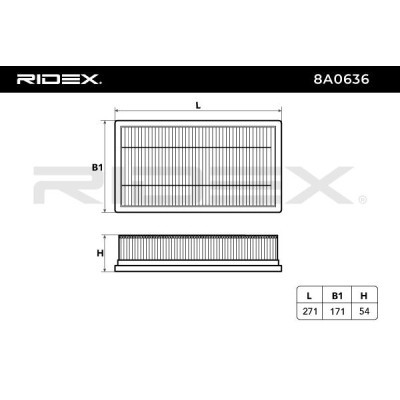 Air Filter RIDEX 8A0636 8A0636 - photo 6