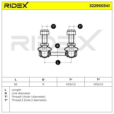 Stabilizer Link RIDEX 3229S0341 3229S0341 - photo 6