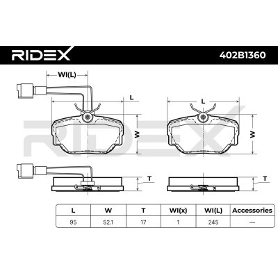 Brake Pads Set RIDEX 402B1360 402B1360 - photo 6