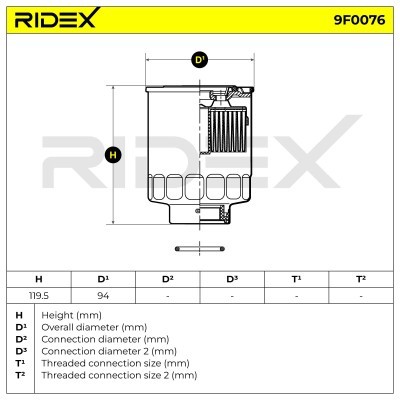 Fuel Filter RIDEX 9F0076 9F0076 - photo 5