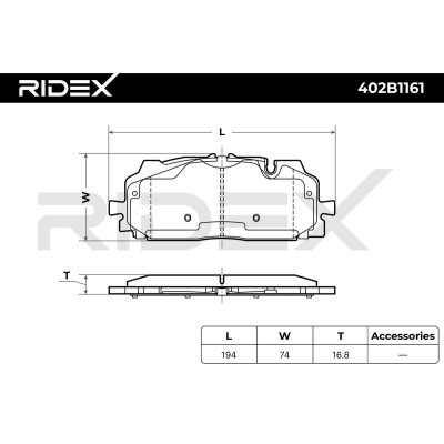 Brake Pads Set RIDEX 402B1161 402B1161 - photo 6