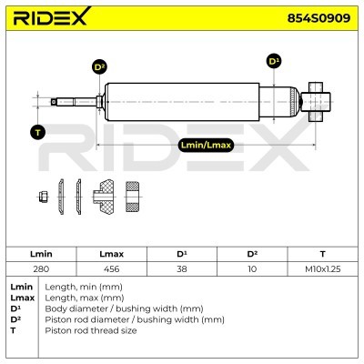 Shock Absorber RIDEX 854S0909 854S0909 - photo 10