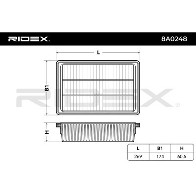 Air Filter RIDEX 8A0248 8A0248 - photo 6