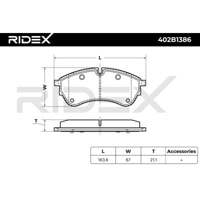 Brake Pads Set RIDEX 402B1386 402B1386 - photo 7