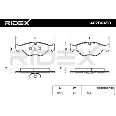 Brake Pads Set RIDEX 402B0450 402B0450 - photo 8