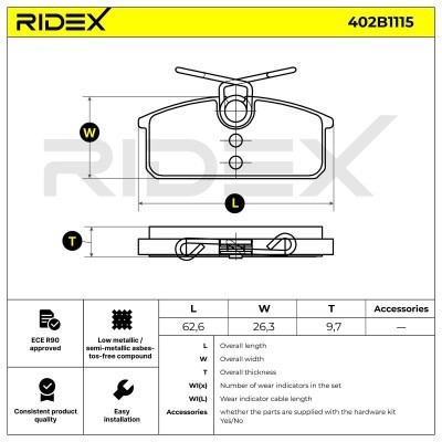 Brake Pads Set RIDEX 402B1115 402B1115 - photo 6