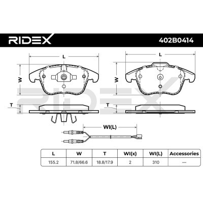Brake Pads Set RIDEX 402B0414 402B0414 - photo 10