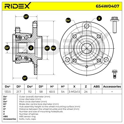 Wheel Bearing RIDEX 654W0407 654W0407 - photo 6
