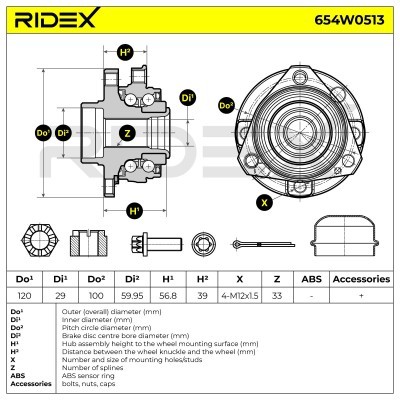 Wheel Bearing RIDEX 654W0513 654W0513 - photo 1