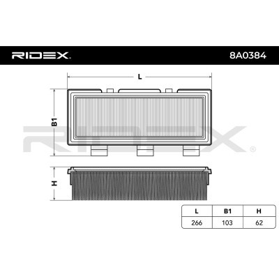 Air Filter RIDEX 8A0384 8A0384 - photo 3