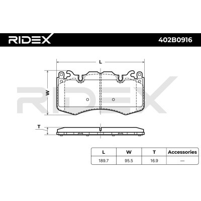 Brake Pads Set RIDEX 402B0916 402B0916 - photo 3