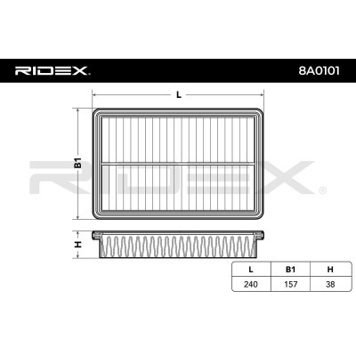 Air Filter RIDEX 8A0101 8A0101 - photo 6