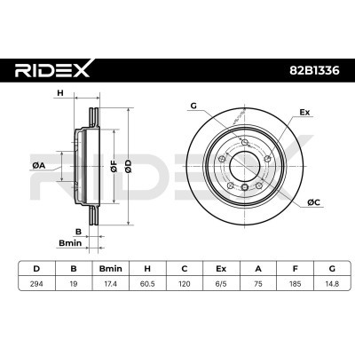 Brake Disc RIDEX 82B1336 82B1336 - photo 6