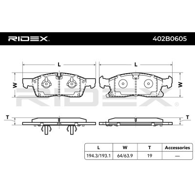 Brake Pads Set RIDEX 402B0605 402B0605 - photo 7