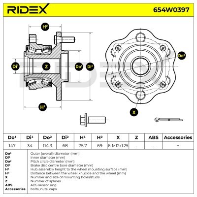 Wheel Bearing RIDEX 654W0397 654W0397 - photo 2
