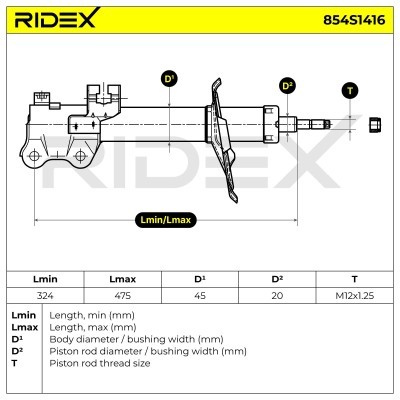 Shock Absorber RIDEX 854S1416 854S1416 - photo 8