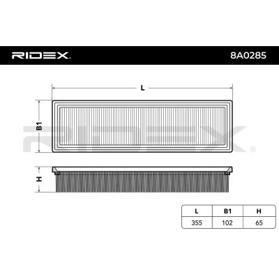 Air Filter RIDEX 8A0285 8A0285 - photo 6