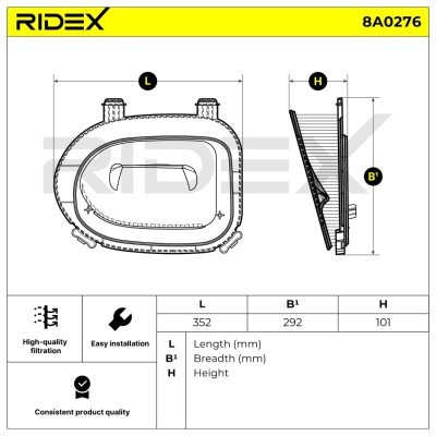 Air Filter RIDEX 8A0276 8A0276 - photo 5