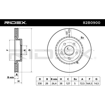 Brake Disc RIDEX 82B0900 82B0900 - photo 6