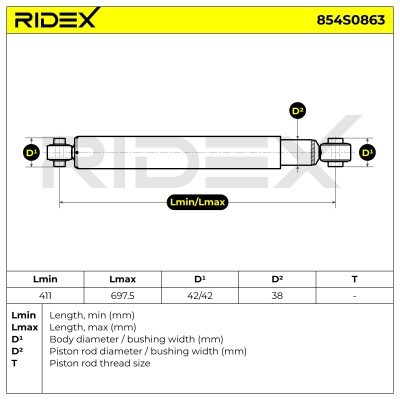 Shock Absorber RIDEX 854S0863 854S0863 - photo 8