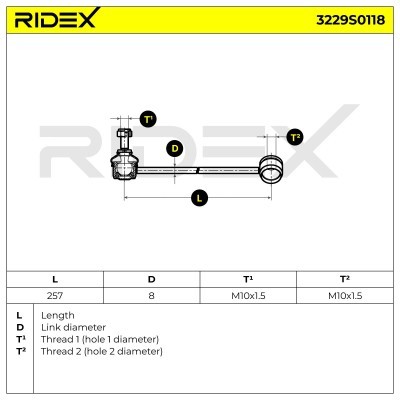 Stabilizer Link RIDEX 3229S0118 3229S0118 - photo 8